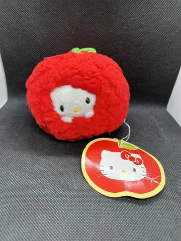 헬로키티 둥근 사과 쿠션 마스코트 봉제 인형 레트로