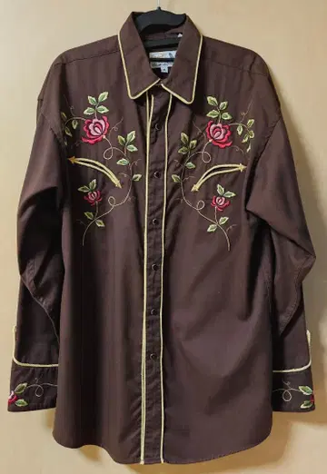 Panhandle L/XL brown 팬 핸들 웨스턴 셔츠