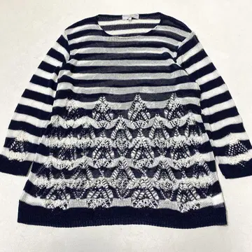 TRICOTS JEAN MARC 프랑스제 보더 시스루 니트 풀오버