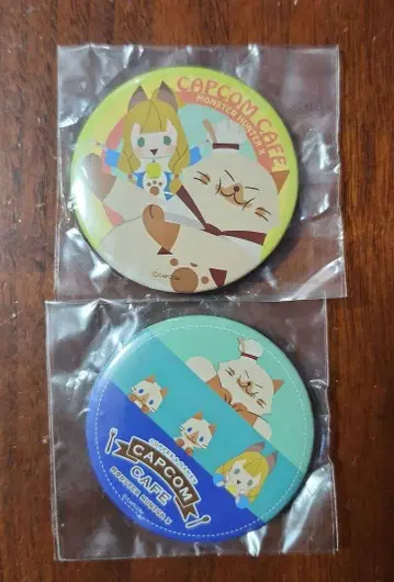 몬스터 헌터 몬헌 카페 고양이 아가씨 카티 아일루 캔뱃지