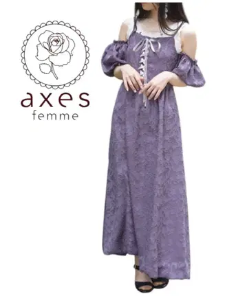axes femme 시어 자카드 벌룬 OP 택 포함 새상품 미사용 원피스