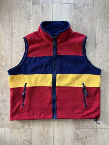 90s EBTEK 플리스 베스트 Eddie Bauer 멀티 보더 L