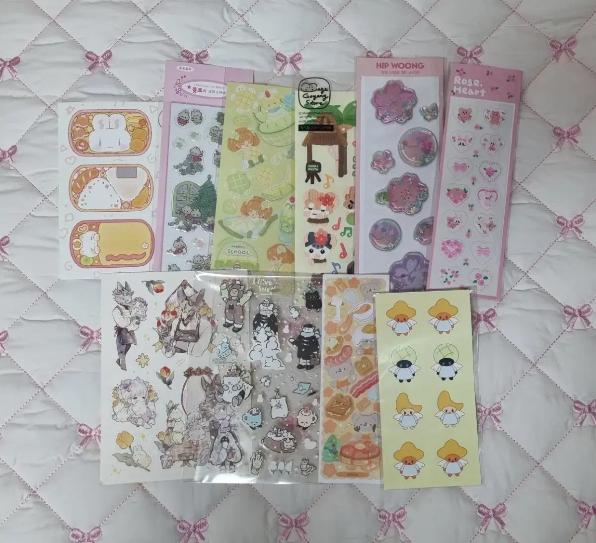 10 sheets of DAKU stickers in bulk / Hip Woong, U U U, Need, Cotton World, Yulbamgom, etc.