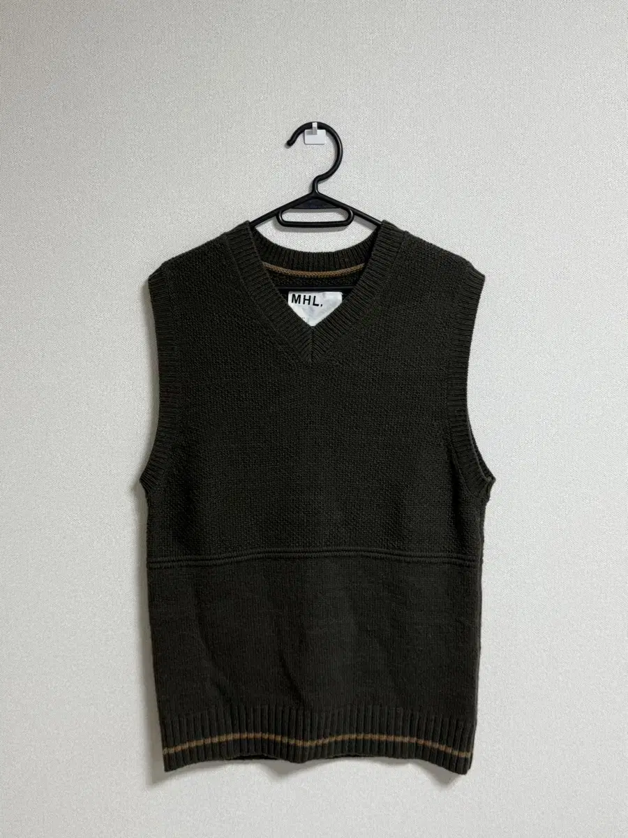 Margaret Howell Knitted Vest L / Khaki / New Item