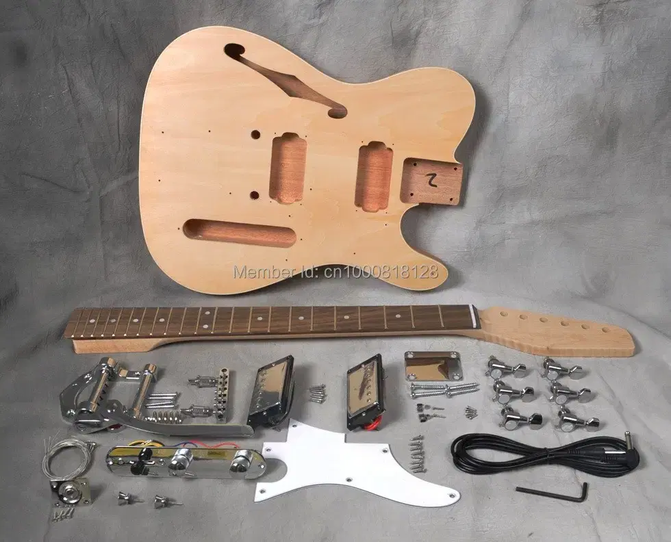 Semi hollow body electric guitar DIY semi-assembly set
