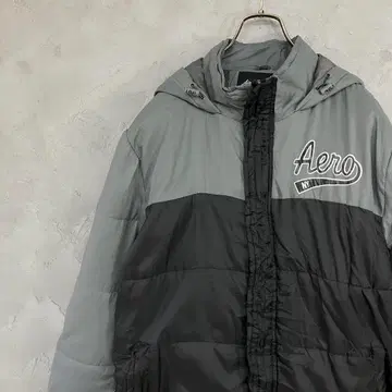 AEROPOSTALE 다운 자켓 패딩 충전솜 풀 집업 원 포인트 LO4
