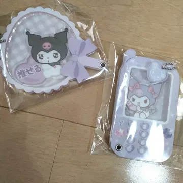 산리오 커스텀 아크릴 참 쿠로미 2개 세트 피처폰, 부채