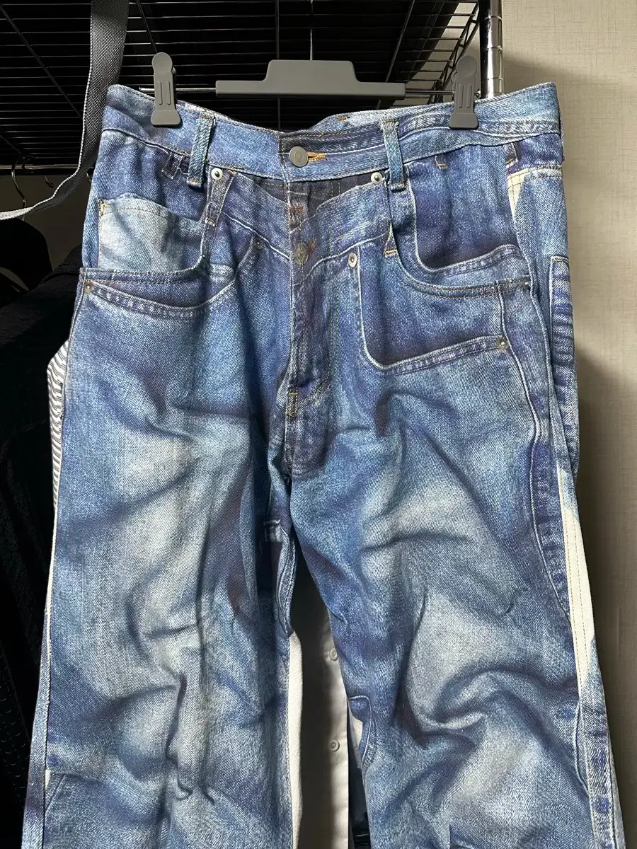 Typing Mistake Digital Printing Washed Denim S