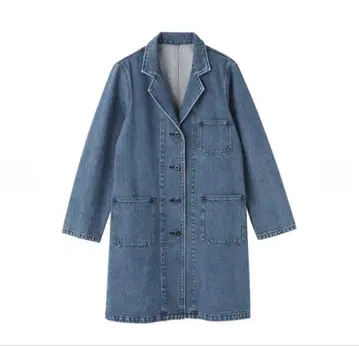 새상품 나무 열매로 만든 카폭 혼방 데님 코트 라이트 블루