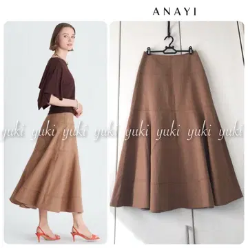 ANAYI 린넨 코튼 롱 스커트 38