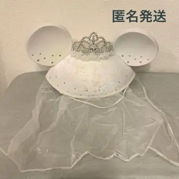 해외 디즈니 미니 마우스 웨딩 이어햇 베일 티아라