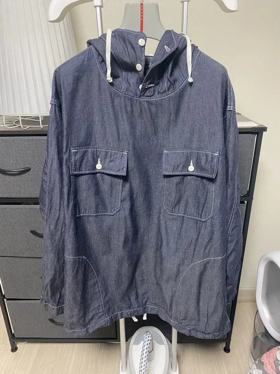 Engineered Garments Chambray Anorak Hoodie