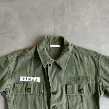 50년대 구제 의류 USAF OG107 코튼 새틴 유틸리티 셔츠
