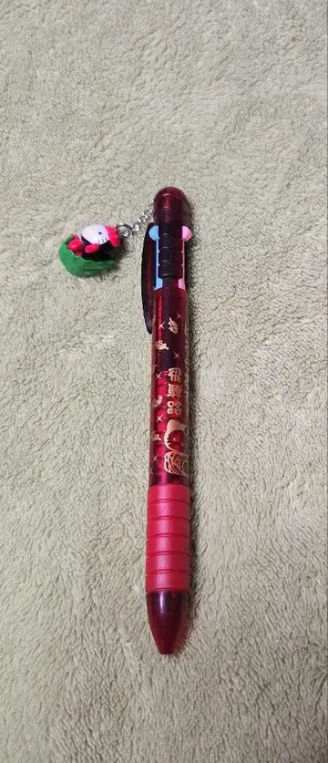 헬로키티 3색 볼펜 참 포함 빨간색 히다로 한정판