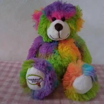 candylicious 봉제 인형 곰 레인보우 컬러