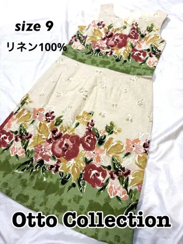 오토 컬렉션 플라워 프린트 원피스 린넨 슬리브리스 9
