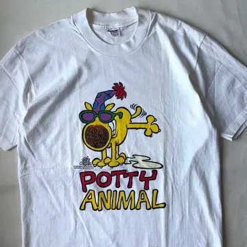 80s USA제 Stedman POTTY ANIMAL 프린트 티셔츠