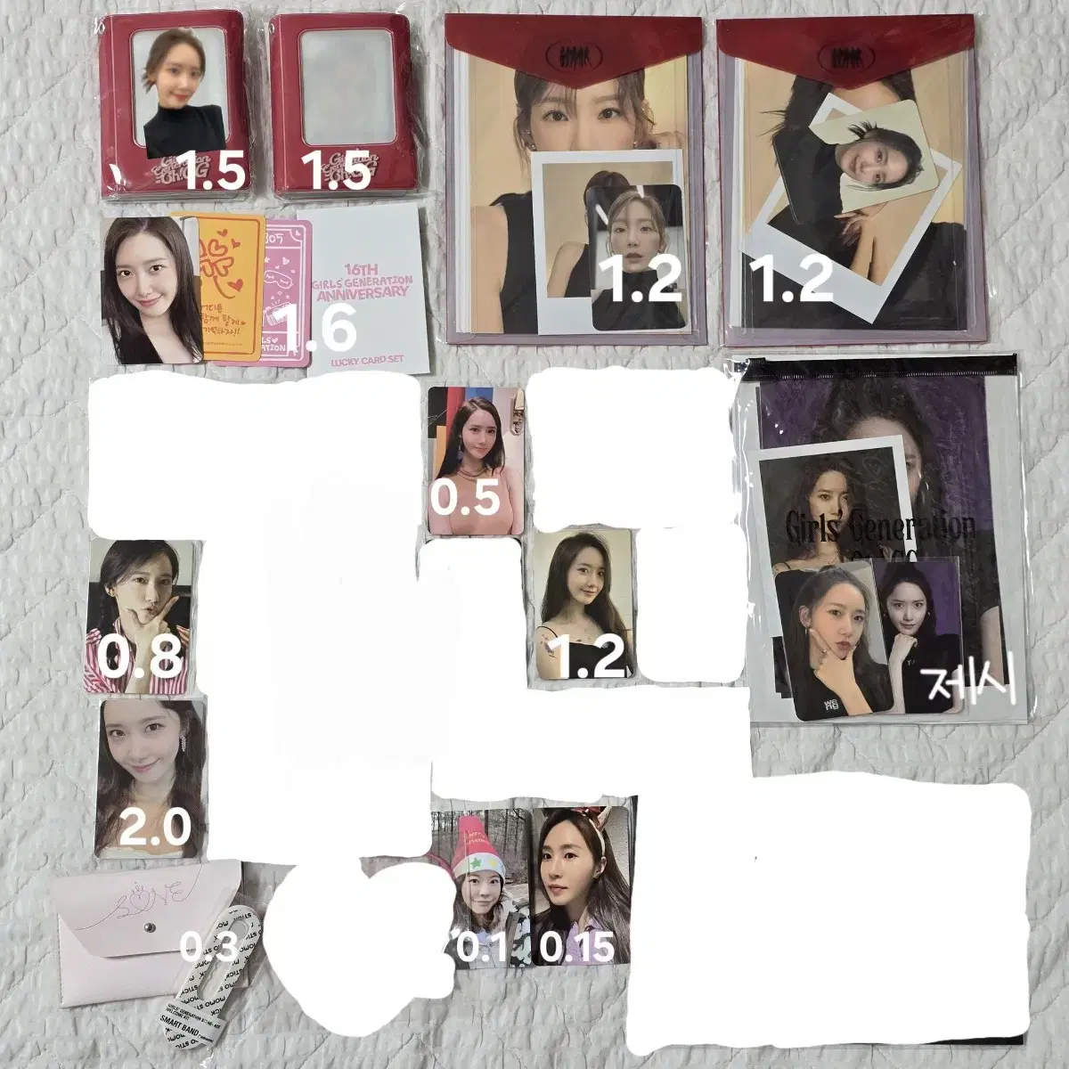 소녀시대 윤아 태연 써니 유리 포카 양도 키노 시그 특전 포토팩 럭키카드