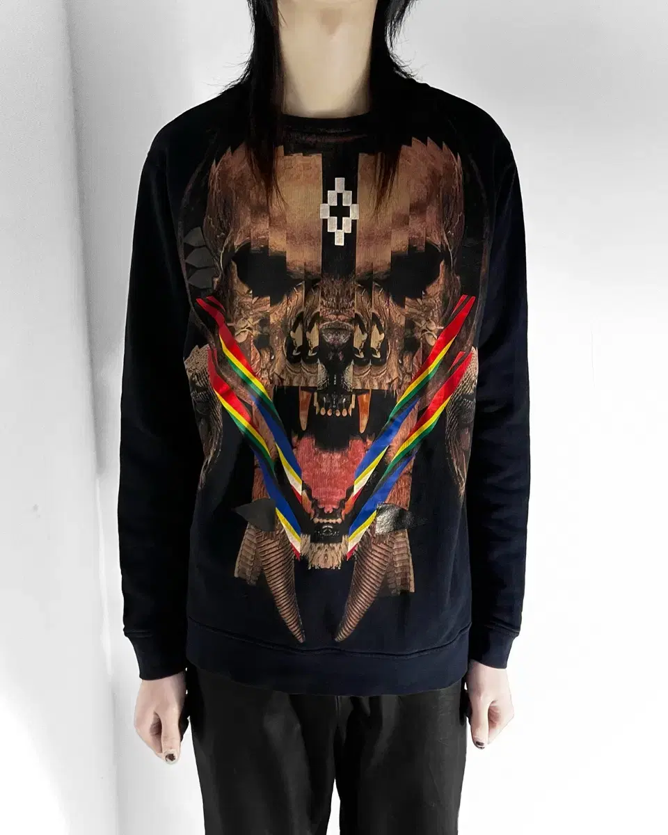 MARCELO BURLON 마르셀로불론 사이키델릭 스컬 프린팅 스웻셔츠
