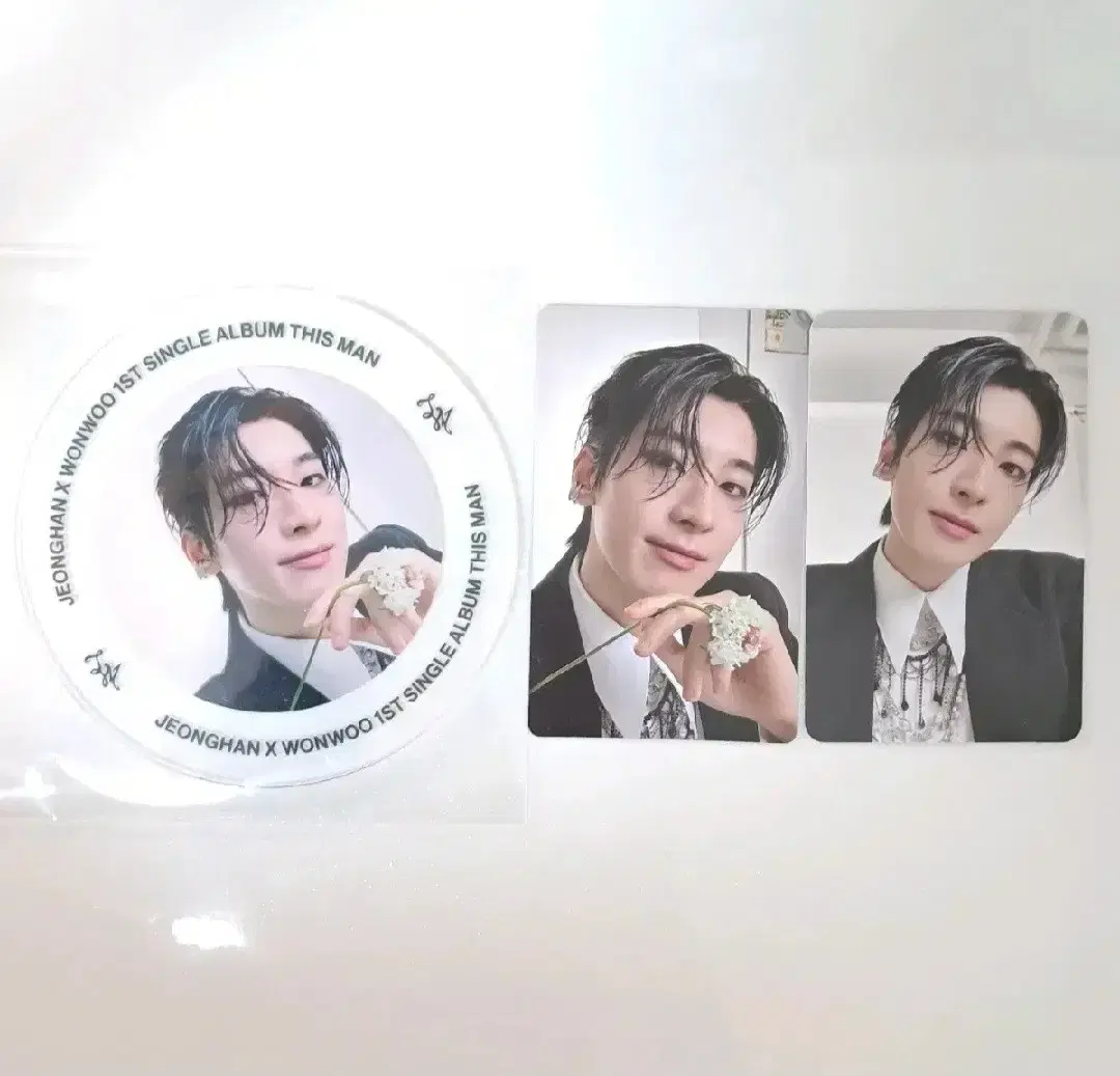 급전)THIS MAN 세븐틴 정한 원우 위버스 특전 포카 + 일포 흑발