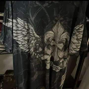 xzavier 티셔츠 affliction y2k 그런지 십자가 스컬