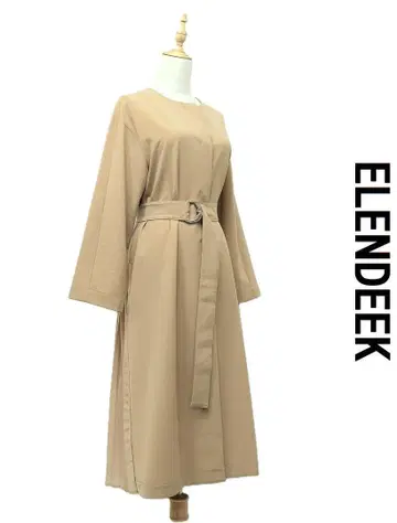D500/ELENDEEK 백 플리츠 원피스 코트 1 베이지 봄/가을