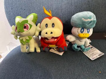 포켓몬 봉제 인형 3종 세트 쿠와스, 냐오하, 뜨아거(호게타)
