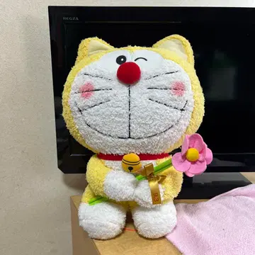 도라에몽 생일용 봉제 인형 옐로우 컬러 약 30cm