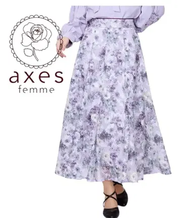 axes femme 거베라 패턴 자카드 스커트 새상품급