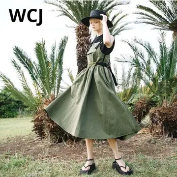 WCJ 나일론 점퍼 스커트 카키 2way 하자품