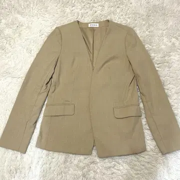 PLST 노카라 자켓 베이지 M 사이즈 린넨 마 봄 여름 비즈니스