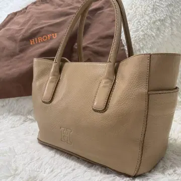 HIROF 히로프 핸드백 베이지 주름 가죽
