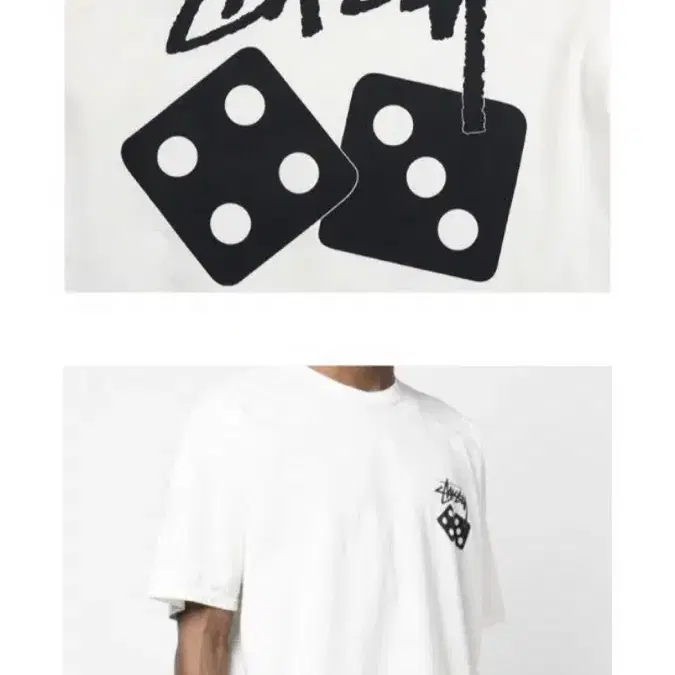 완전 새상품)스투시(STUSSY)-주사위 다이스 피그먼트 반팔티