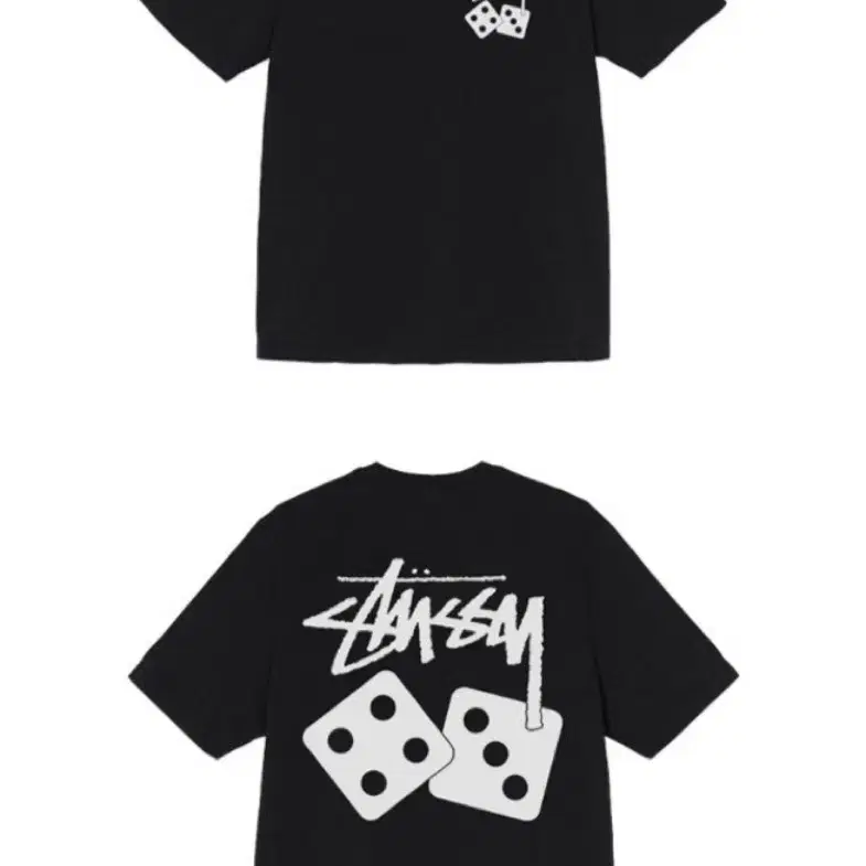 완전 새상품)스투시(STUSSY)-주사위 다이스 피그먼트 반팔티