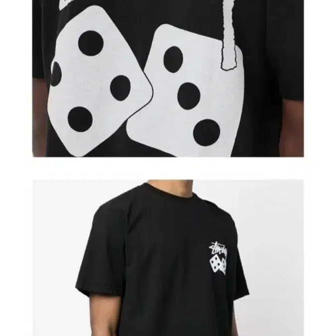 완전 새상품)스투시(STUSSY)-주사위 다이스 피그먼트 반팔티