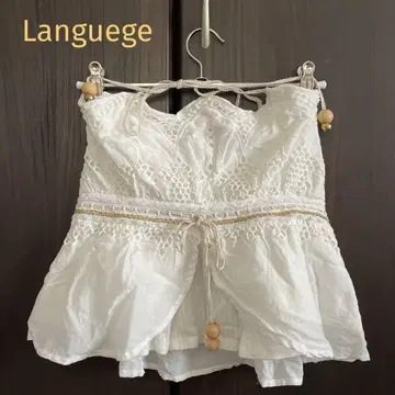 언어 레이스 자수 튜브 탑