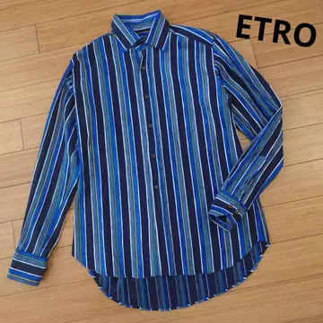 ETRO 에트로 긴팔 셔츠 멀티 스트라이프 입체 텍스처드 블렌드