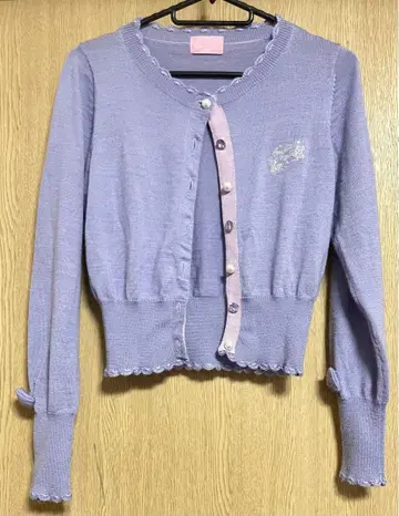 Angelic Pretty 에뚜왈 투 슈즈 자수 가디건 라벤더