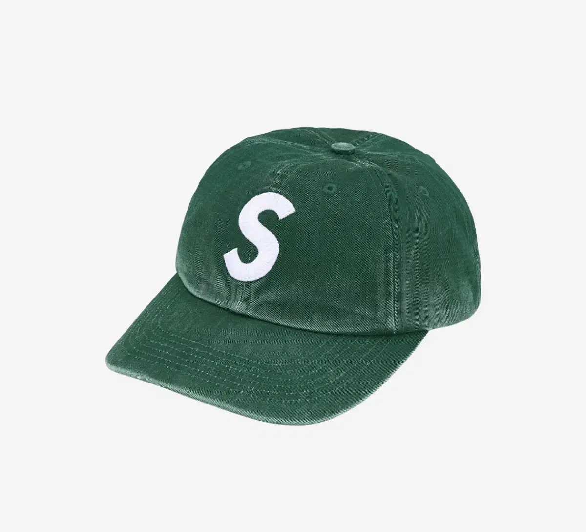 슈프림 25ss 피그먼트 코티드 S로고 볼캡 그린 색상 새상품