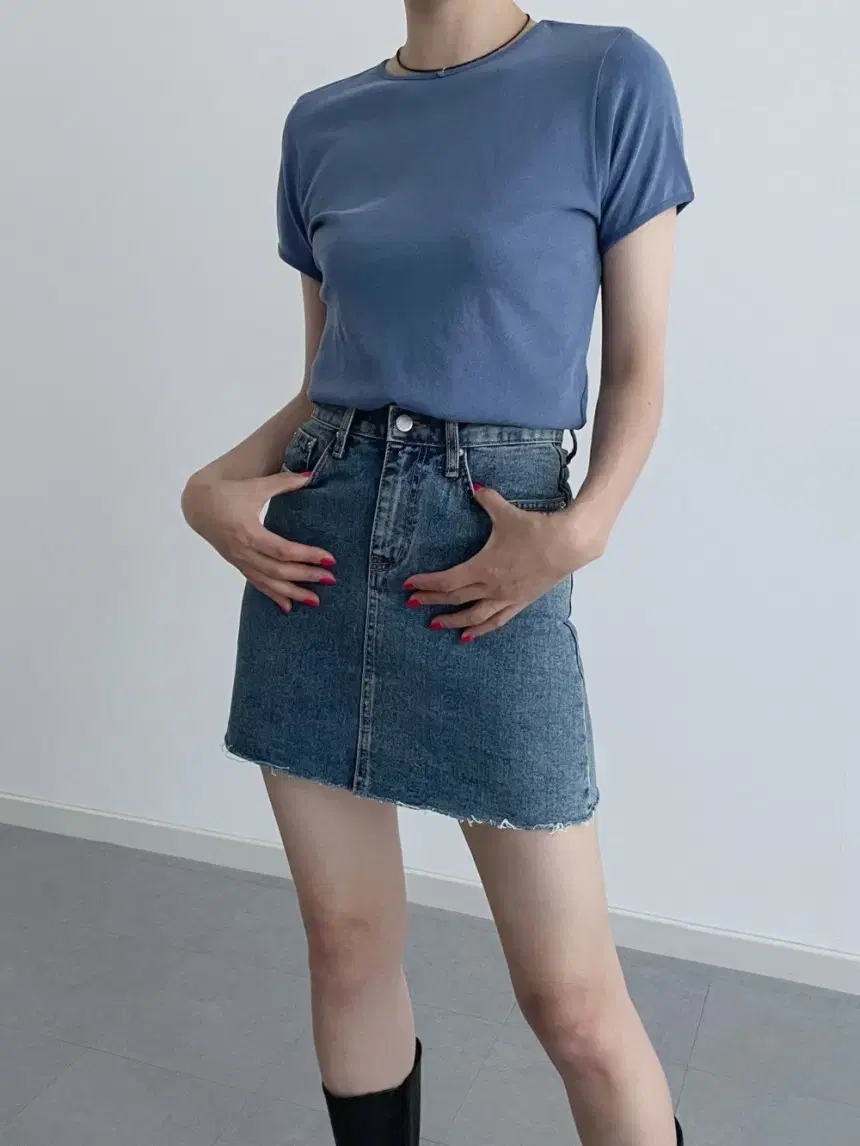 라운지401 데님스커트 청치마 m(28) 일트더로랑더마농오큐페라룸원로그