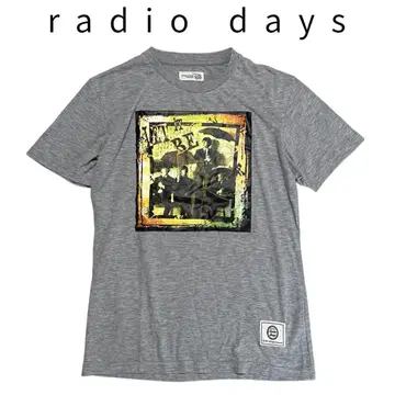 비틀즈 티셔츠 M 프린트 마블링 그레이 BEATLES 레코드