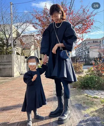 bow.a 보우에 릴리 원피스 네이비