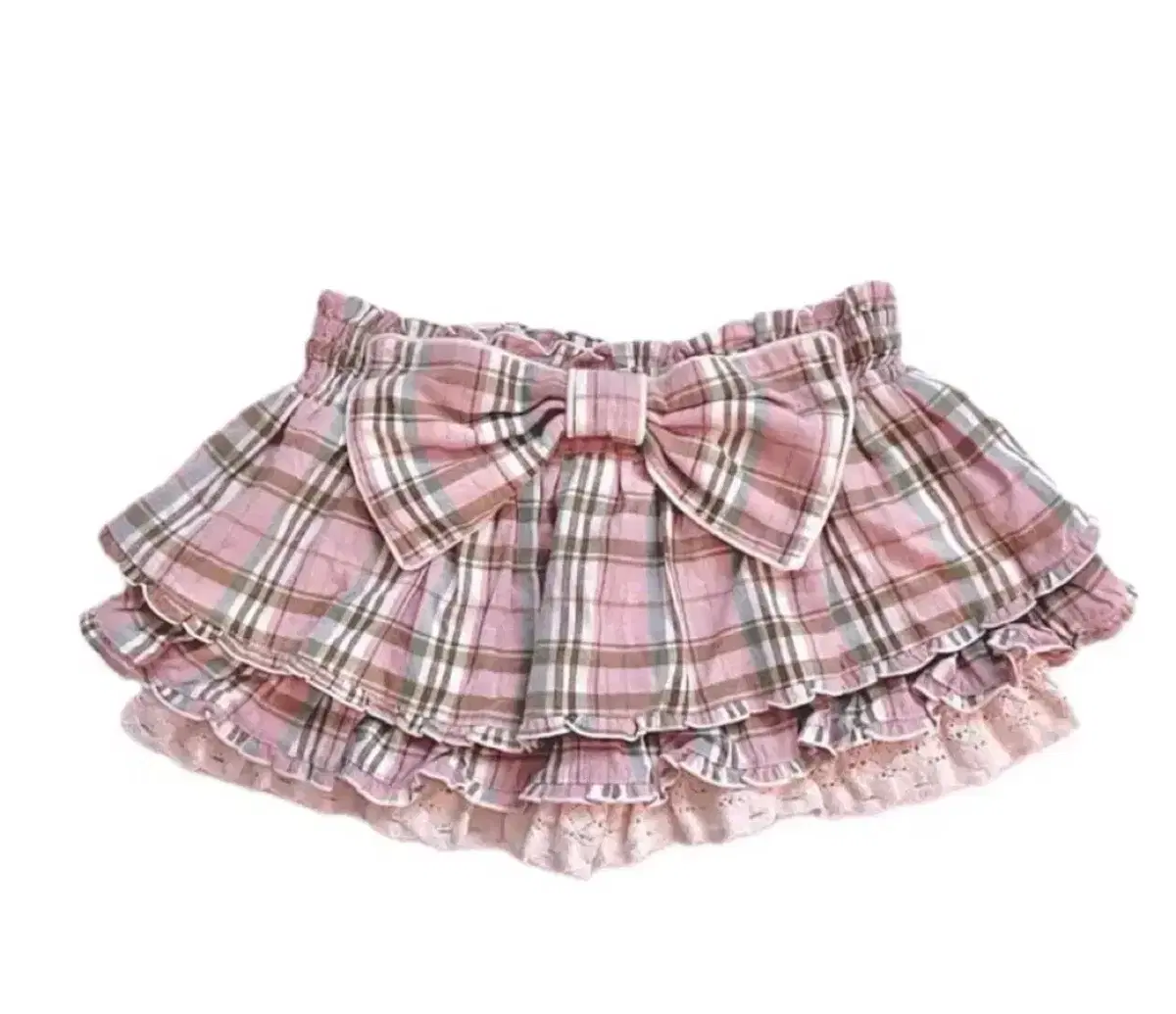 Quick sale) LIZ LISA LIZ LISA Vintage Wang Ribbon Check Q Loose Skirt Himegya Lovely