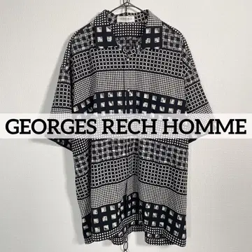 고급 빈티지 GEORGES RECH HOMME 올 패턴 오픈 카라 셔츠