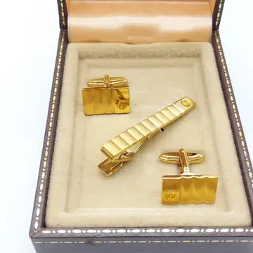 새상품급 dunhill 넥타이핀 커프스 링크 골드
