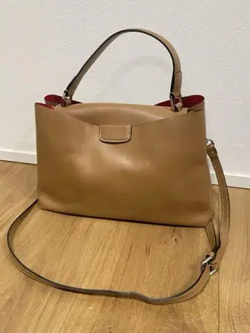 GIANNI CHARINI 카멜 베이지 가죽 2WAY 숄더백