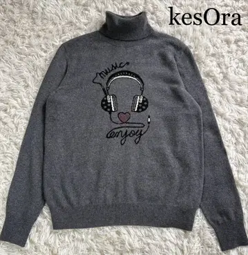 새상품급 kesOra 케소라 캐시미어 100% 터틀넥 스웨터 그레이 F