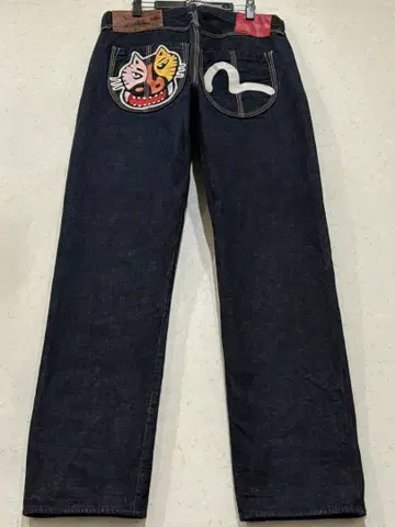 야마네 Lot 0016 갈매기 자수 셀비치 데님 팬츠 에비수
