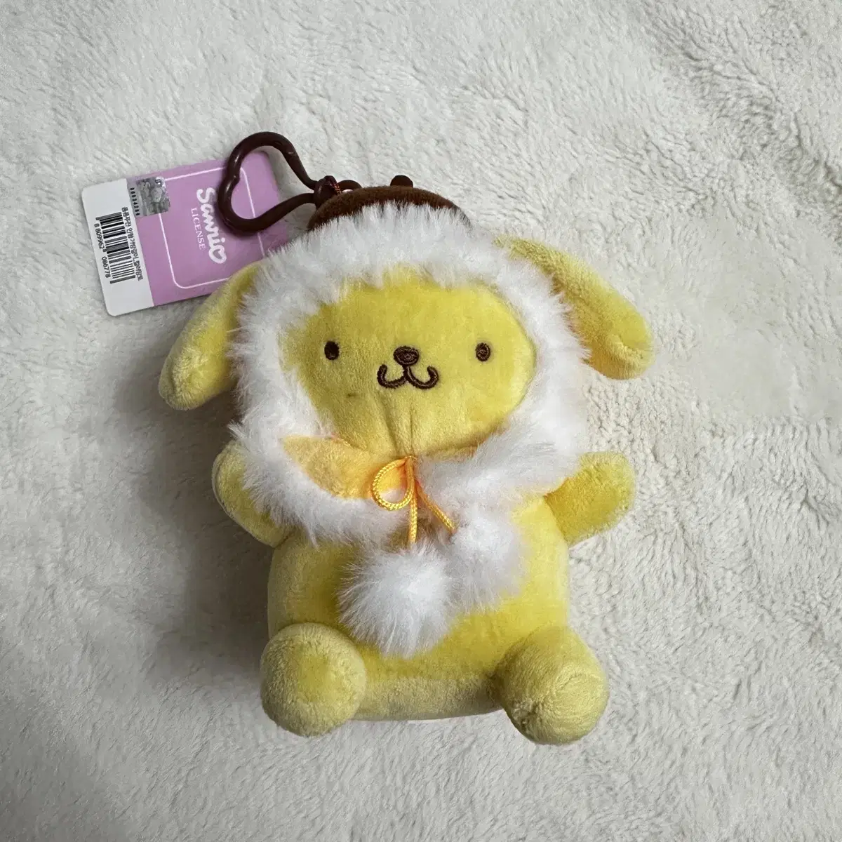 얼룩O ) 산리오 폼폼푸린 가방고리 키링 인형 컬러망토 망토 13cm