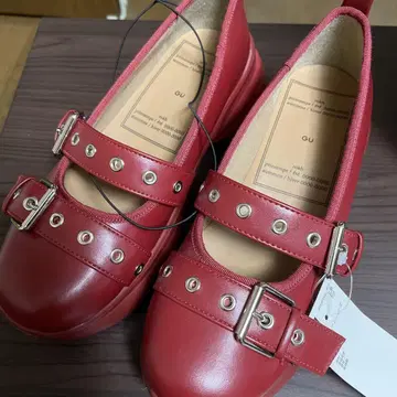 지유 rokh 멜리 제인 슈즈 레드 S 사이즈